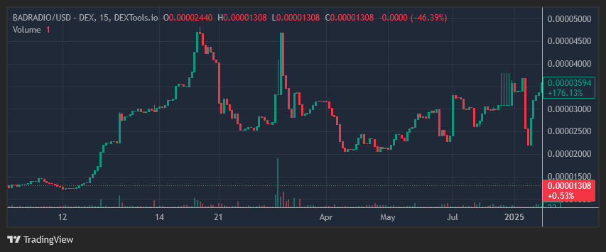 $BADRADIO Token Chart